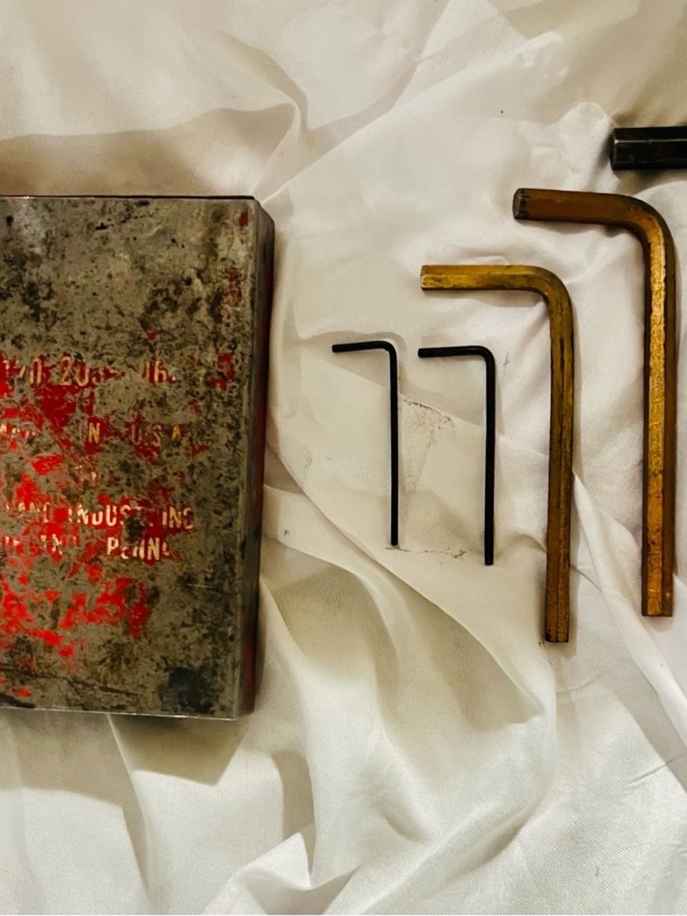 Vintage Metal Tool Set with Allen/Hex Keys - Black & Brass